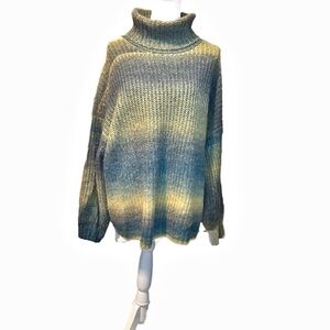 Old Navy Blue and Yellow Turtleneck Sweater